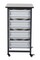 Luxor Mobile Bin Storage System - Single Row with 4 Large Bins